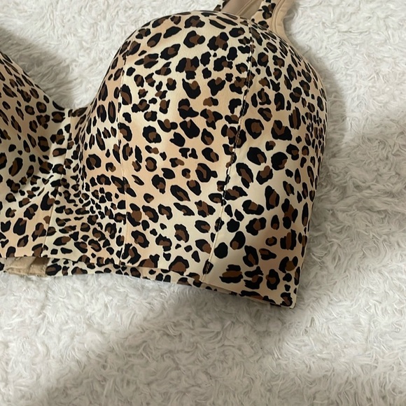 Cacique Brown and Black Leopard Print Wireless Bra - Picture 6 of 13